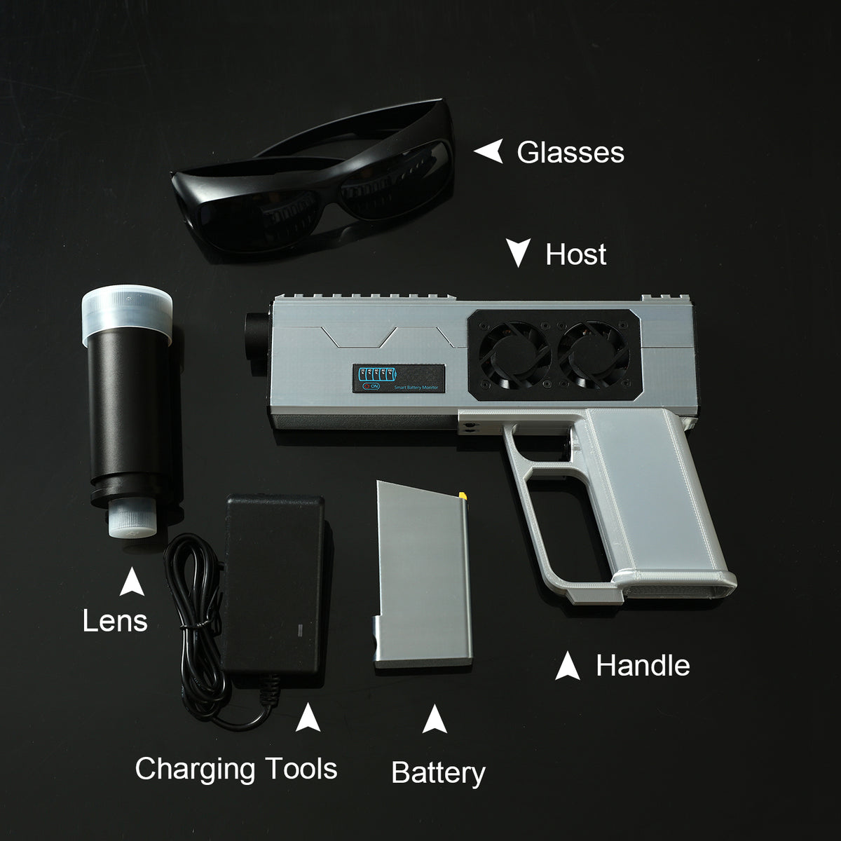 JGX21-130 Custom Handheld DIY Laser Toy (Silver Single Battery)