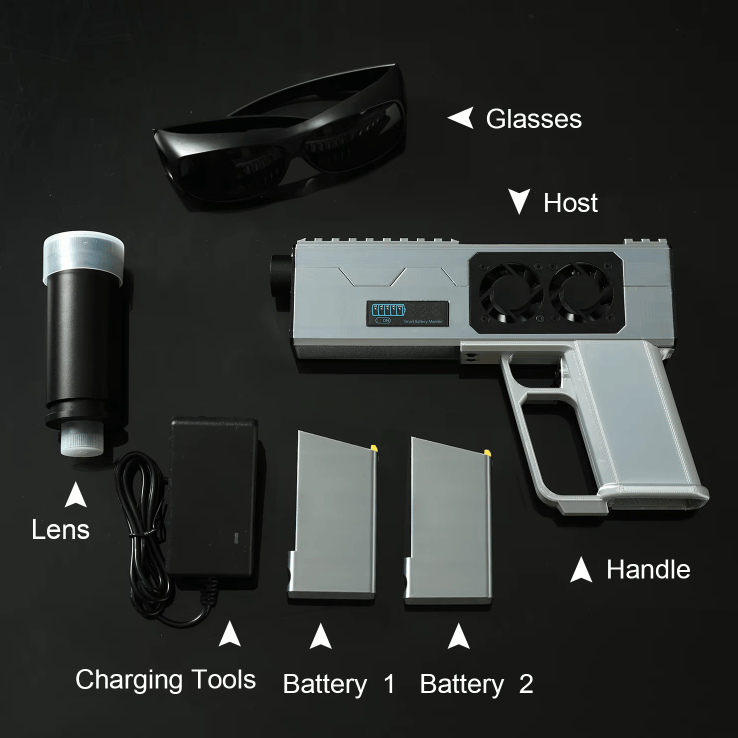 JGX22-130 Custom Handheld DIY Laser Toy (Silver Two Battery)